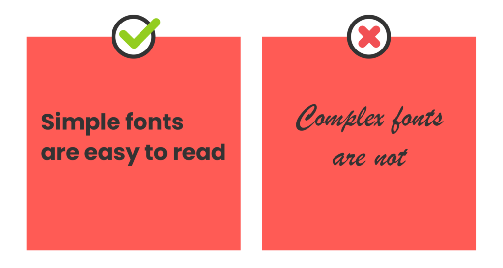 Simple vs complex fonts