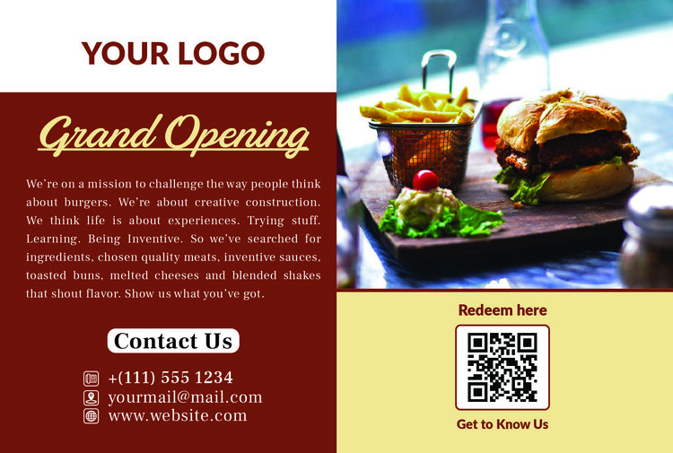 Marketing flyer with qr code