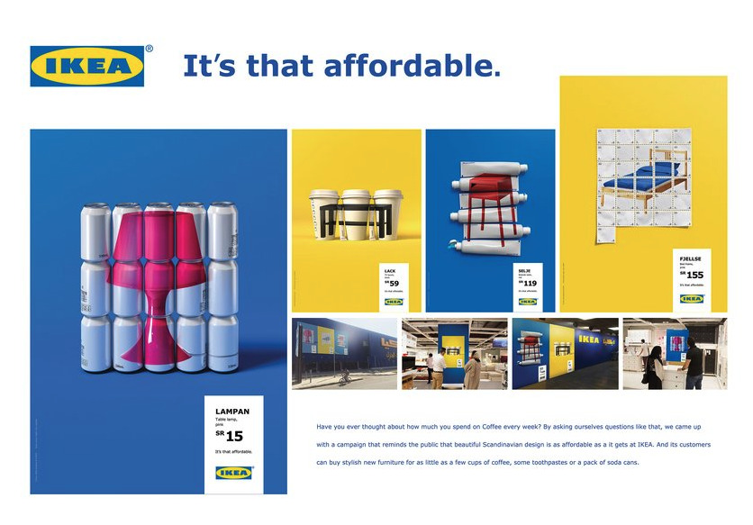 Advertising effort from IKEA with the headline "It's that affordable"