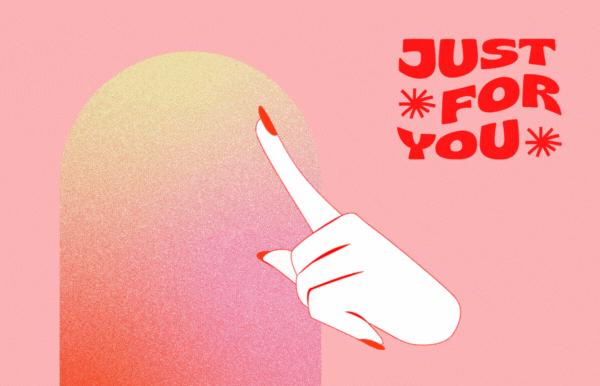 GIF de la Saint-Valentin avec "Juste pour toi" message