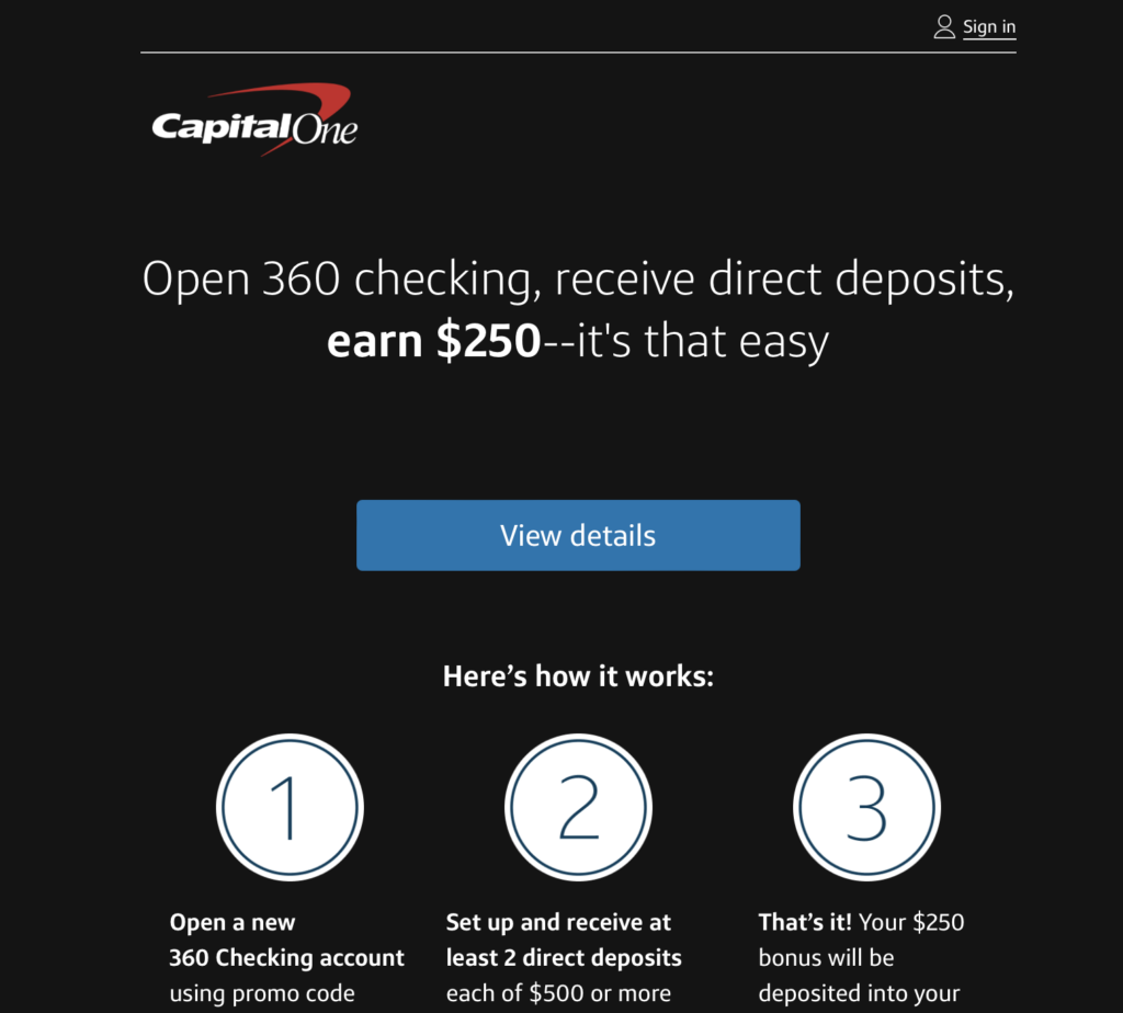 Capital One email example