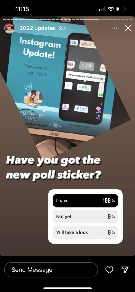 use poll stickers to grow your list with social media