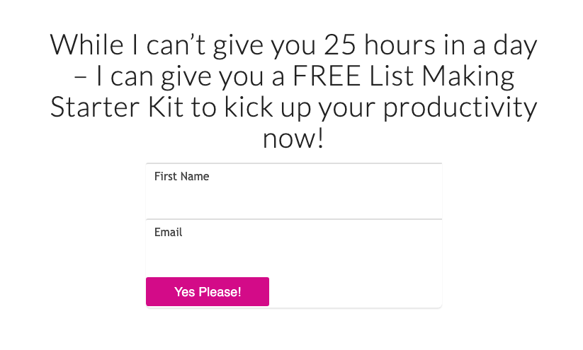 Sign up form on listproducer.com