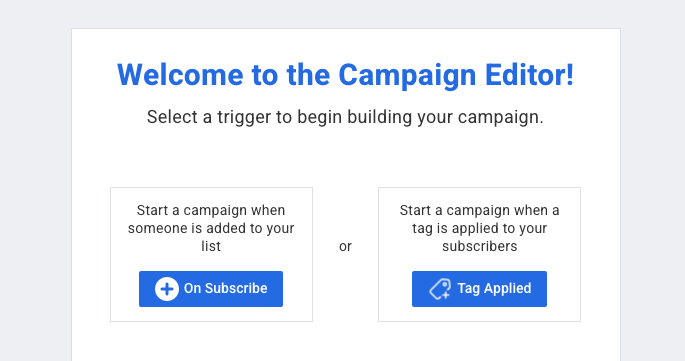 Determine cómo se activará la campaña automatizada en AWeber