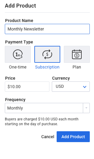 Entering subscription information in AWeber account
