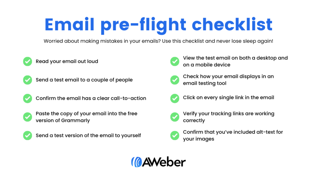 Email pre-flight checklist