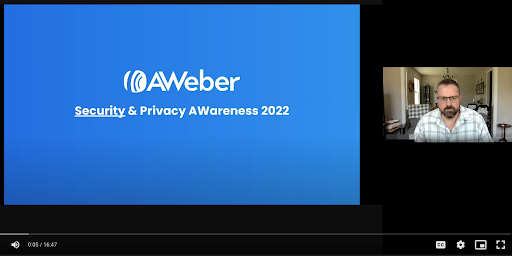 Example of AWeber's security training presentation