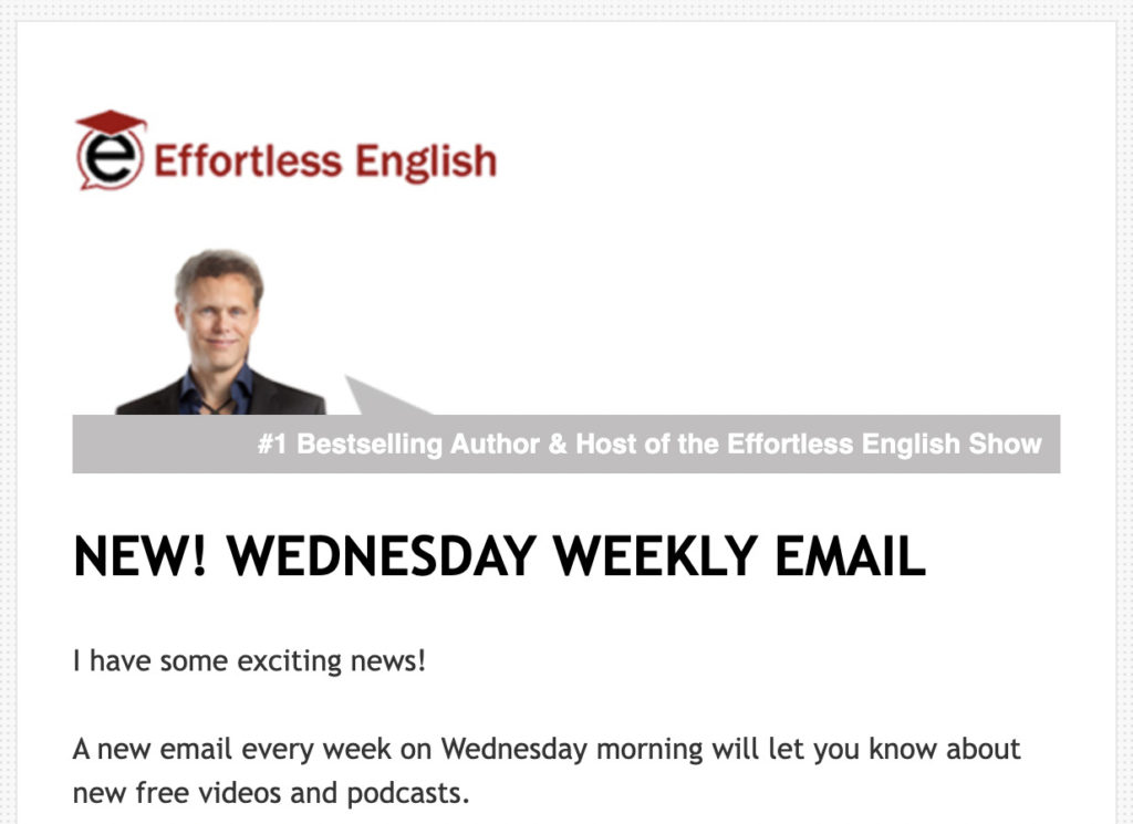 An email introducing his new Auto Newsletter to his current audience.