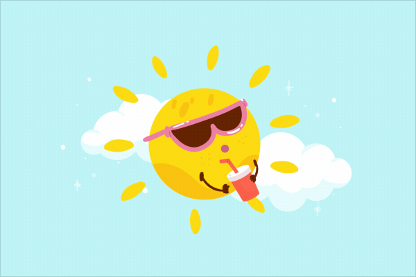 Sun with sunglasses GIF - one of AWeber's new for 2022 summer gifs