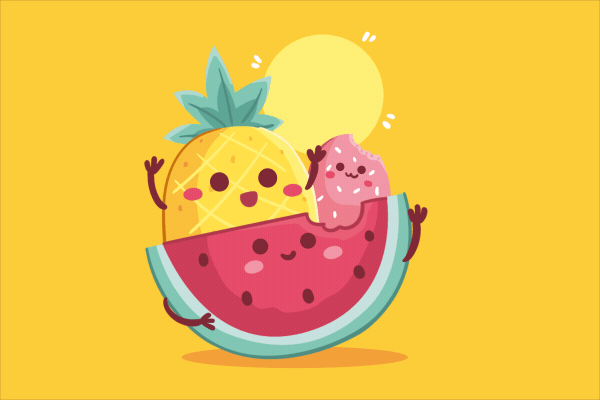 Watermelon and fruit GIF