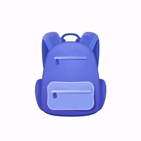 back to school backpack animation