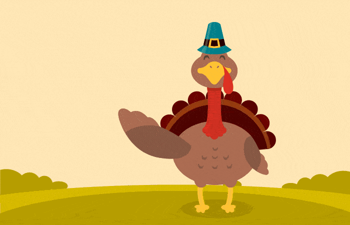 another happy thanksgiving turkey animated gif