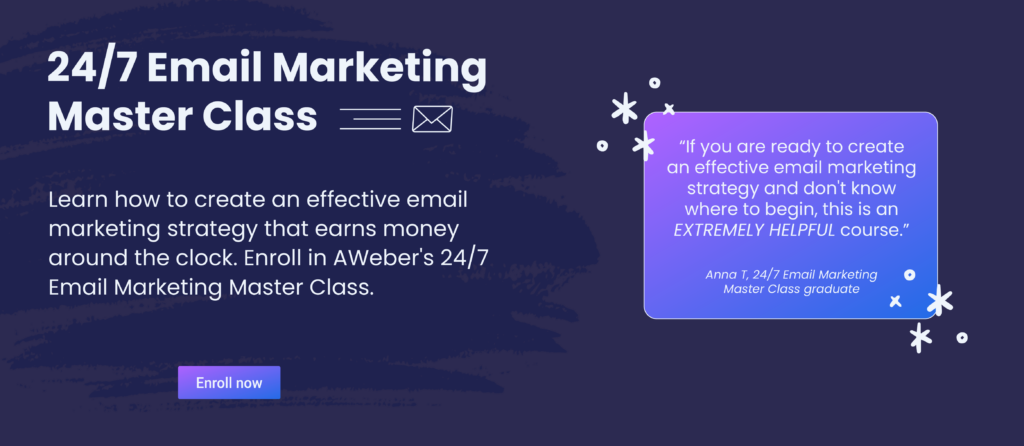 AWeber's 24/7 email marketing master class course