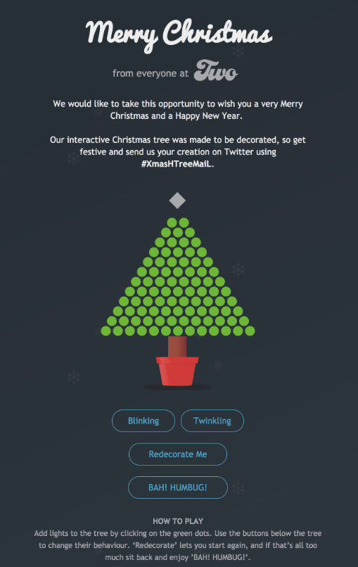 Interactive holiday email