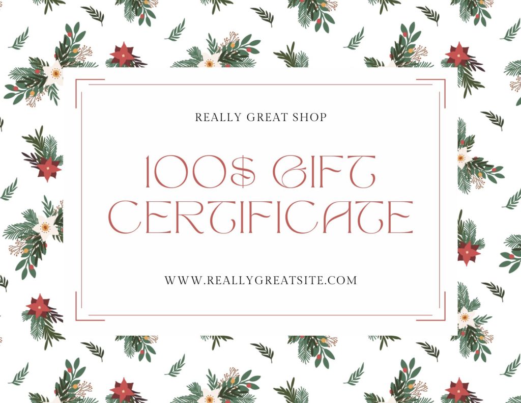 A Canva template for a gift certificate in Christmas colors.