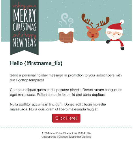 A Happy Holidays and Happy New Year email template