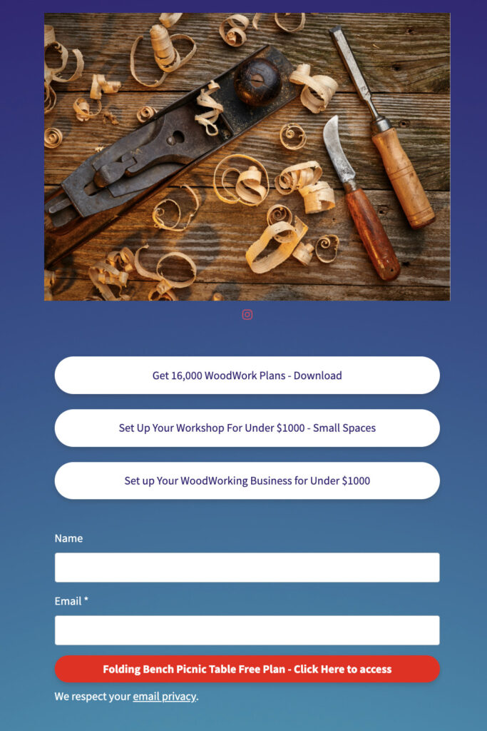 A link list page on carpentry.