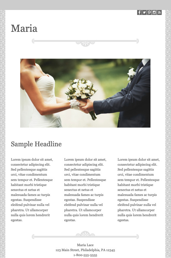 Wedding event email template