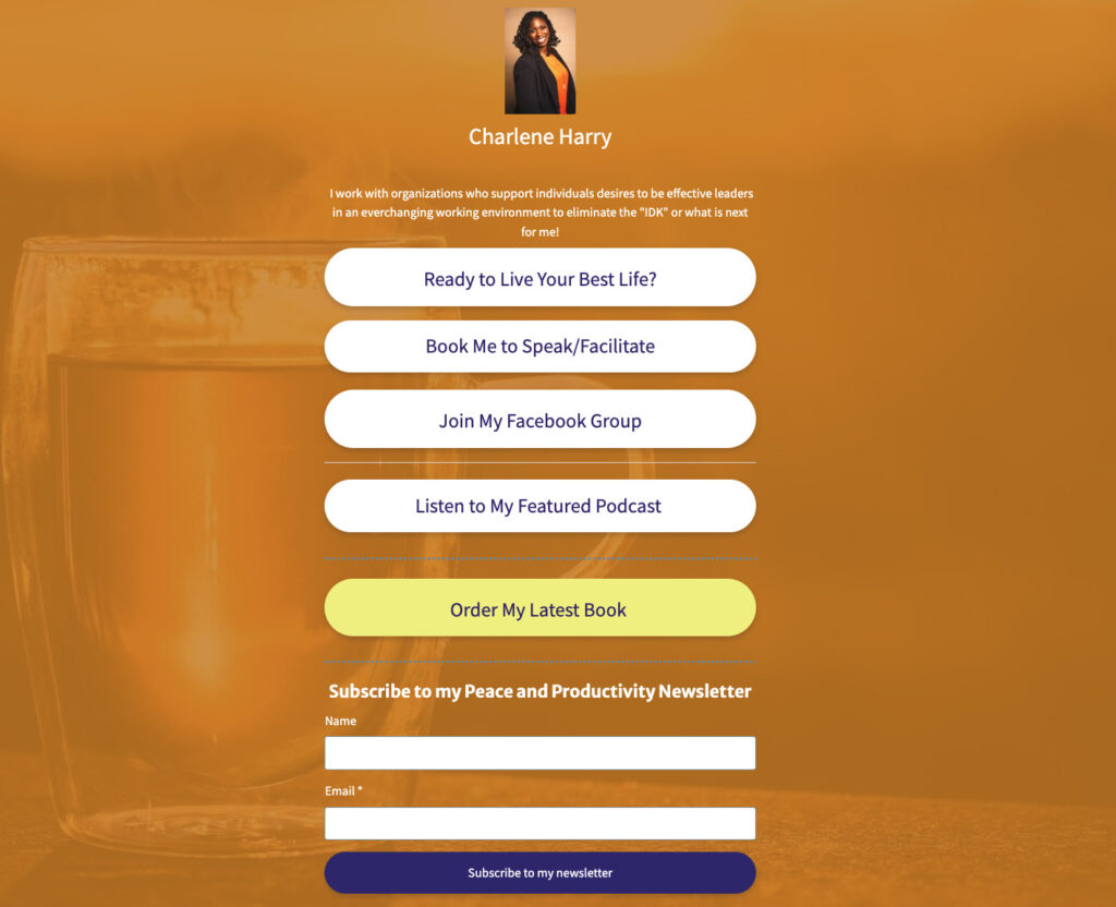 Link-in-bio landing page example