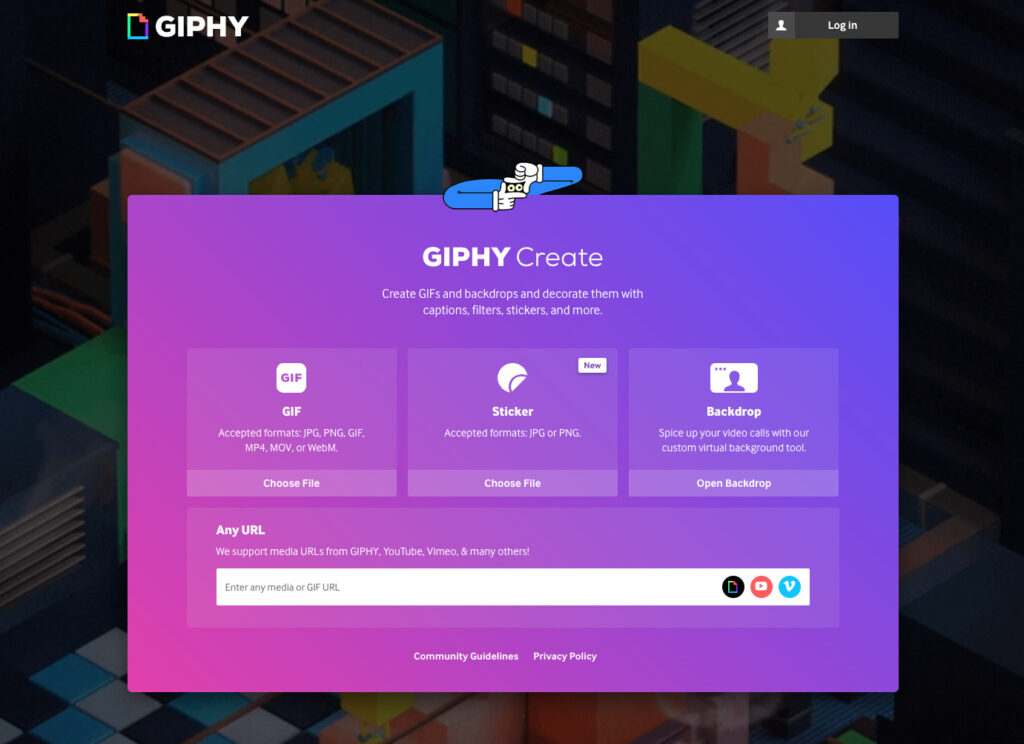 GIPHY homepage