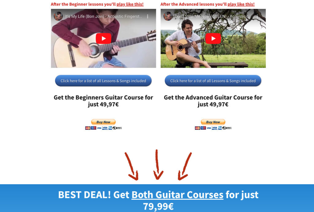 King of Strings selling gated music lesson videos