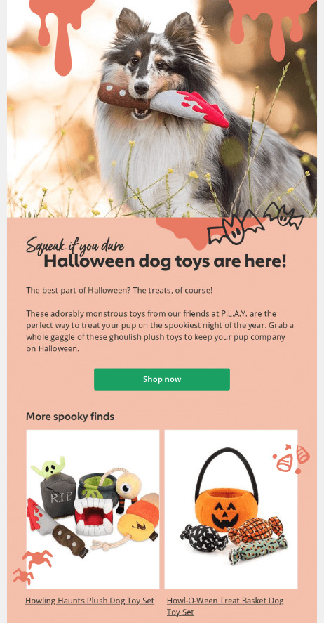 Halloween email example from Rover