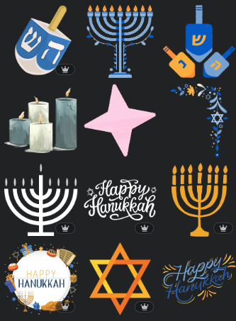 Hanukkah graphics in Canva