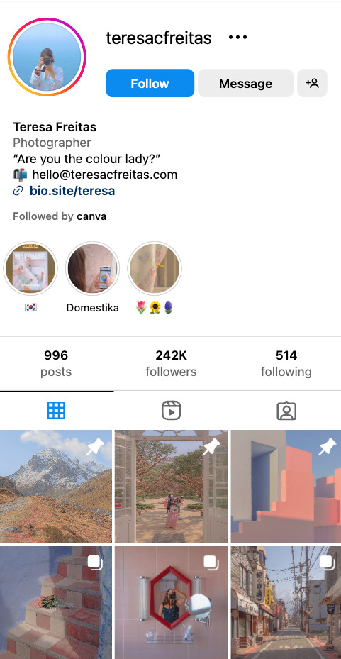 Teresa Freitas Instagram page