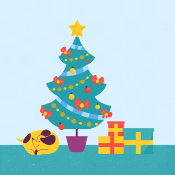 Christmas tree GIF with presents