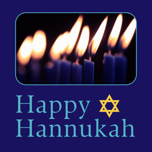 Happy Hannukah GIF with candles