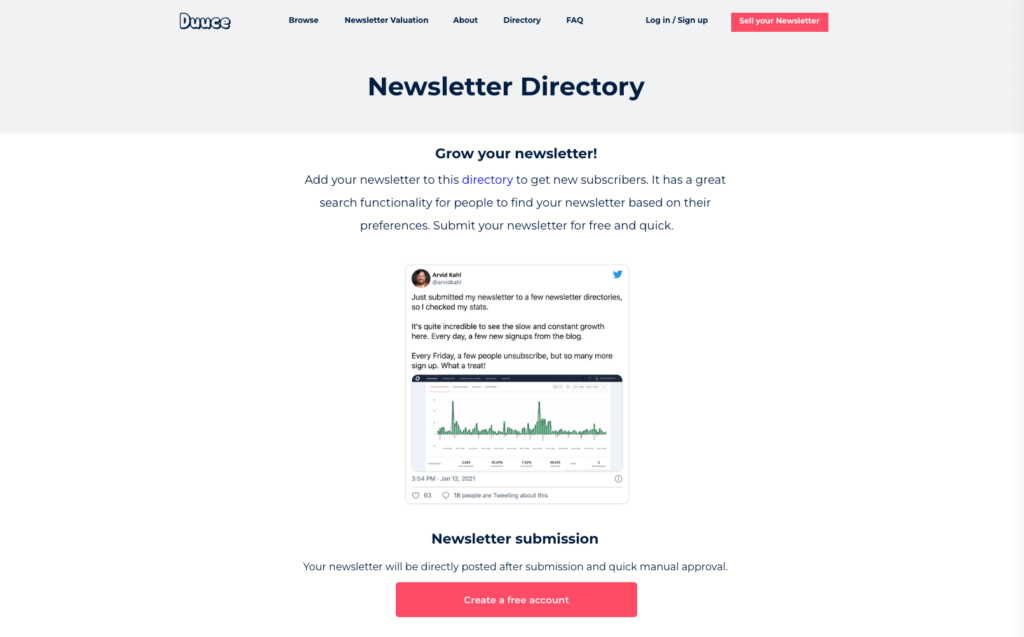 Duuce newsletter directory