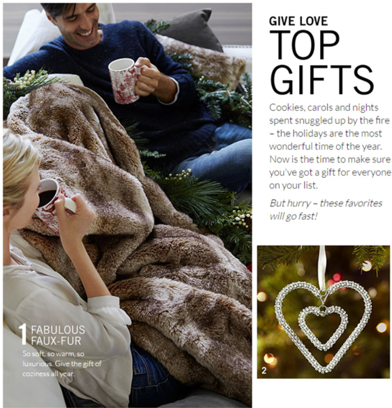 Pottery Barn's gift guide campaign