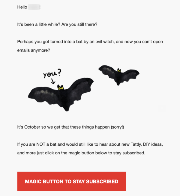 Email marketing example from brand Tattly