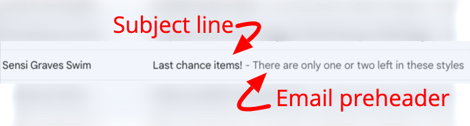 Image of a subject line and an email preheader
