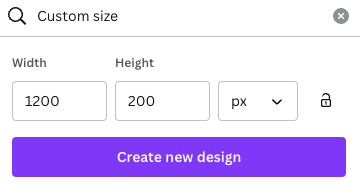 Section in Canva where you enter a custom size