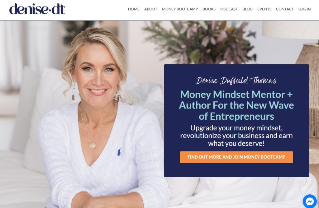 Coach Denise Money Bootcamp product landing page hero image