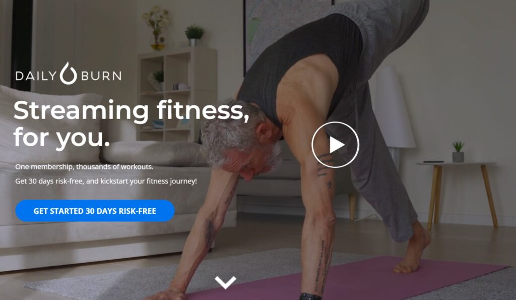 Daily Burn streaming fitness landing page video