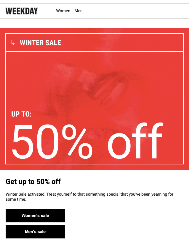 Sales email with minimal copy