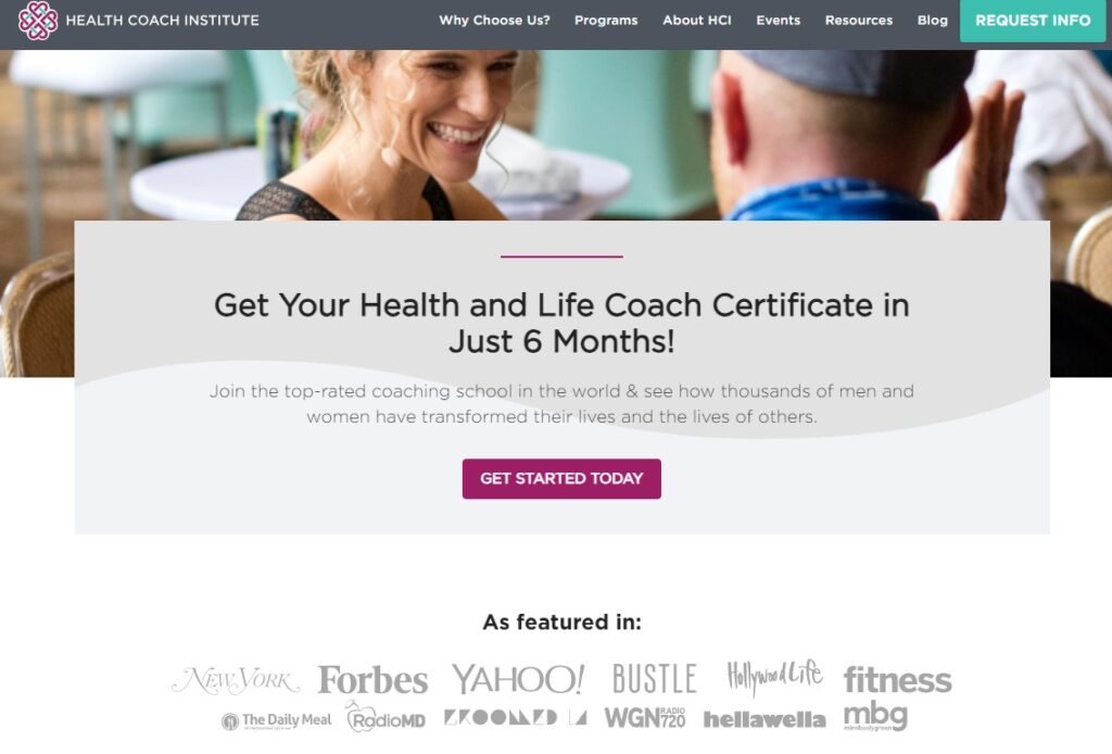 The Health Coach Institute (HCI) home page