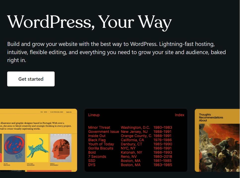 Landing page for WordPress