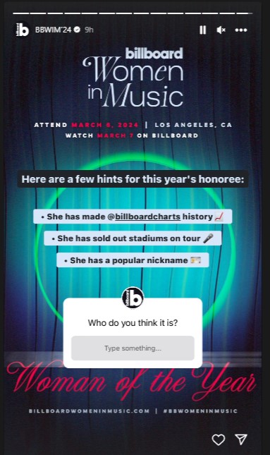 example of Billboard often includes mention tags and other interactive elements in its Instagram Stories