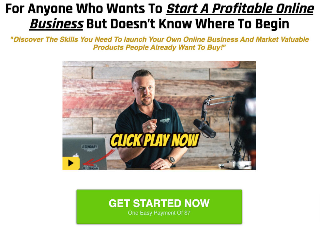 Legendary marketer section on website discussing pain point for affiliate marketers