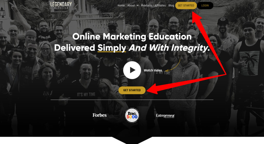 Legendary Marketer's affiliate marketing home page
