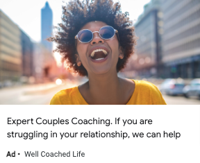 Life coaching business Well Coached Life's display ad