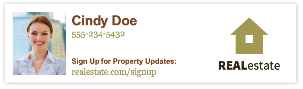 Email signature for real estate agent