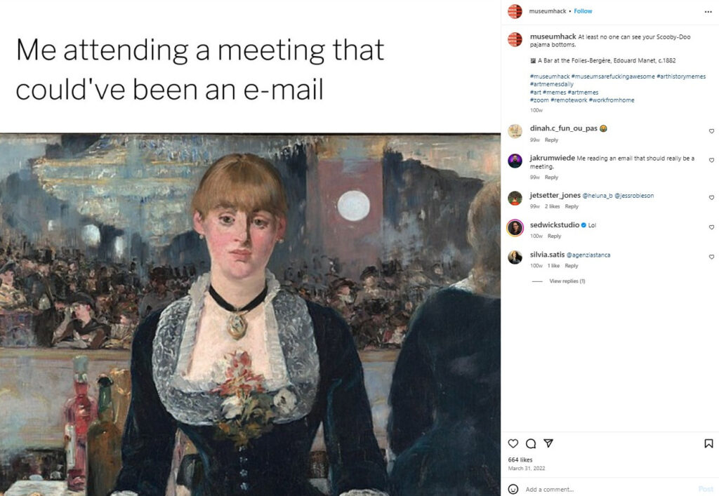 Museum Hacks Instagram Meme example
