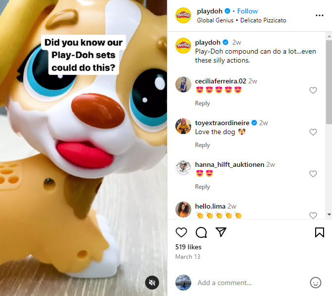 PlayDoh Instagram video post