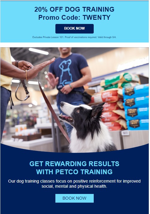 example of purchase-based behavioral segmentation from Petco