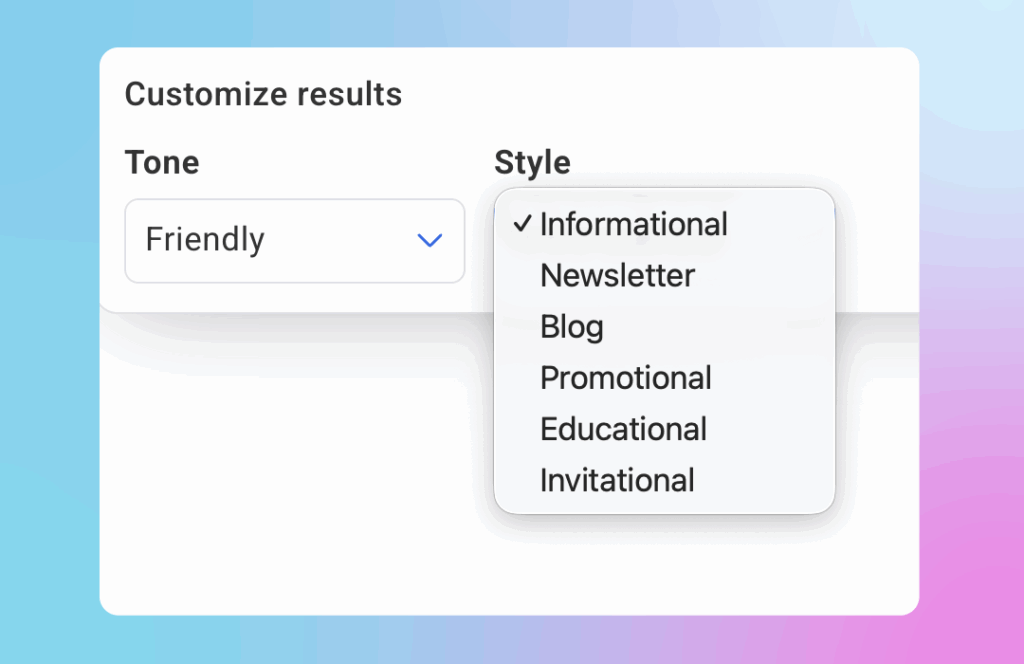 Adjust the tone and style for your subject lines