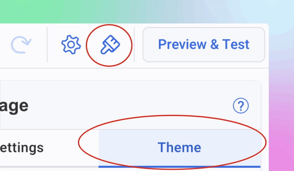 Paint brush icon in AWeber's Theme Settings